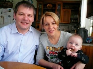 Pastor Nikolay and Nina Makoyed in Moscow and their 7th child - Pavel