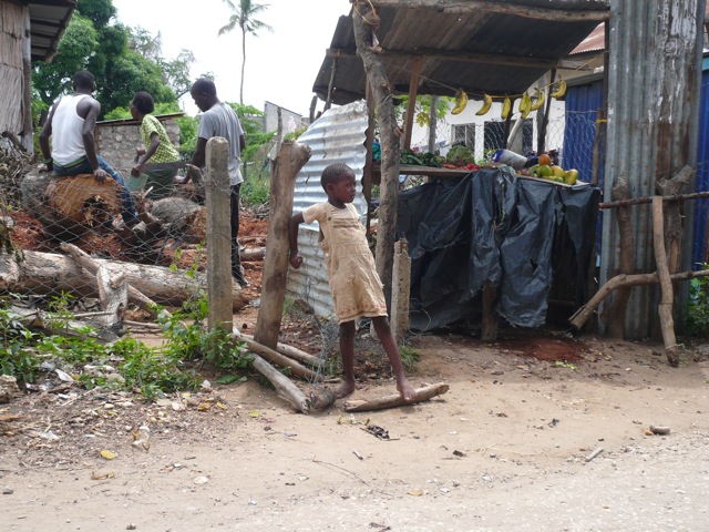 Outside church in Mombasa