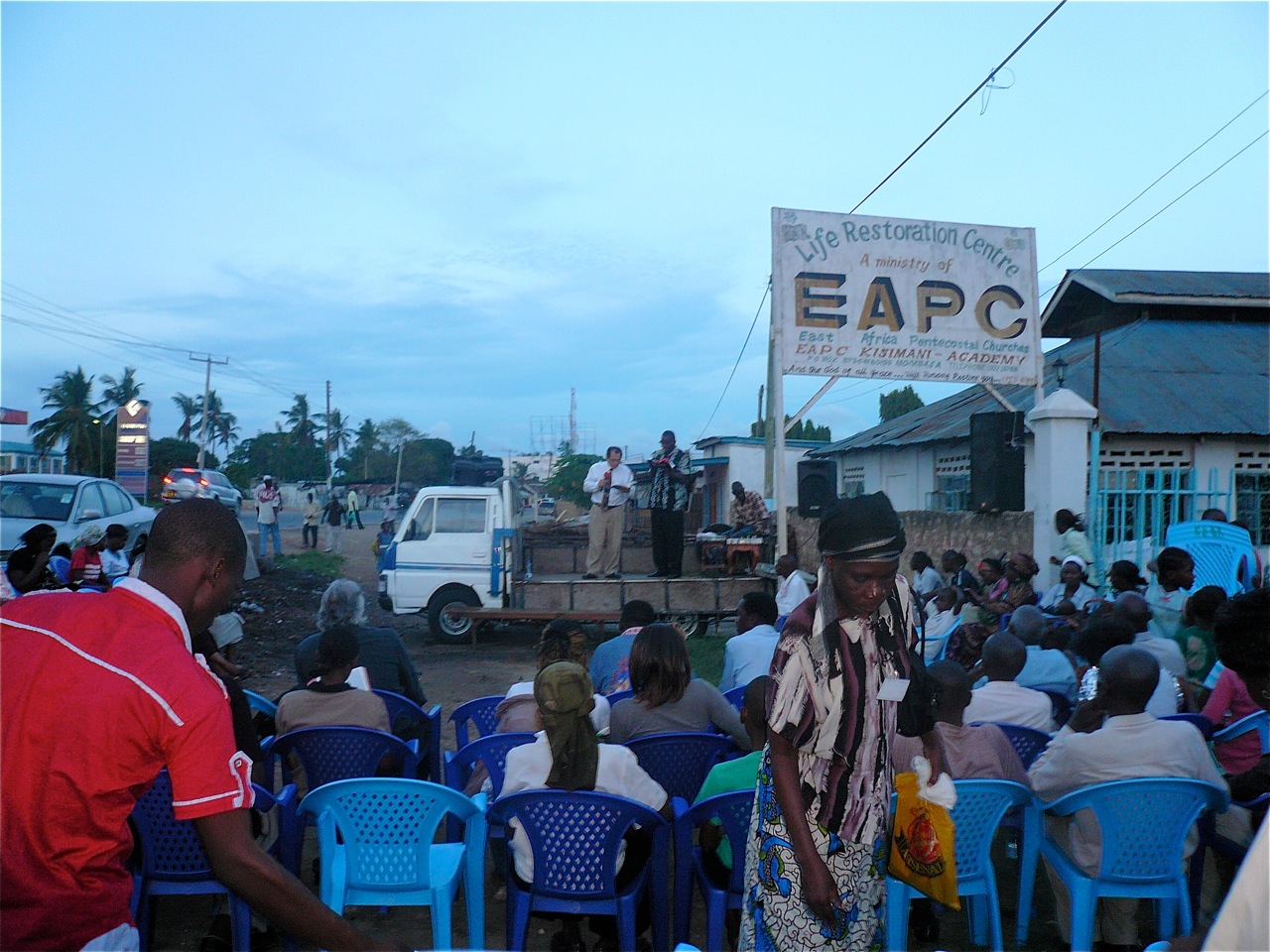 Open air crusade in Mombasa, Kenya